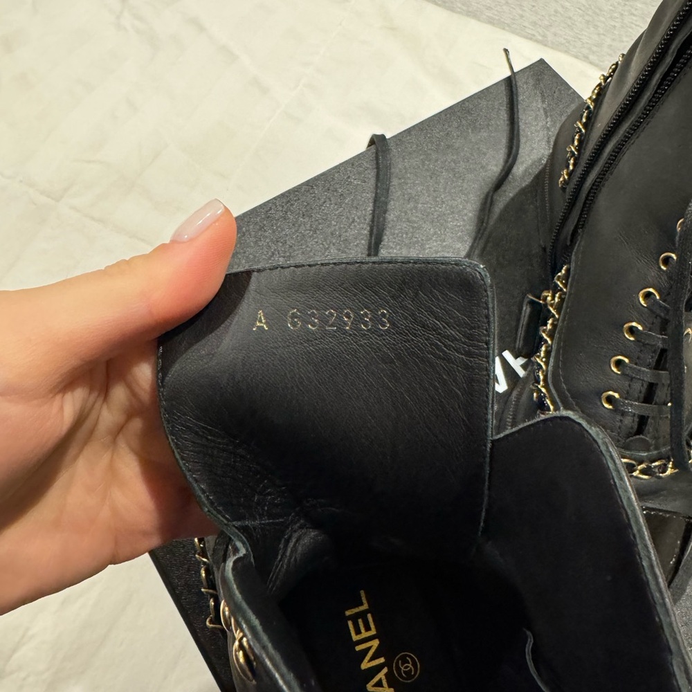 CHANEL Interlocking CC Logo Combat Boots - Picture 2 of 3